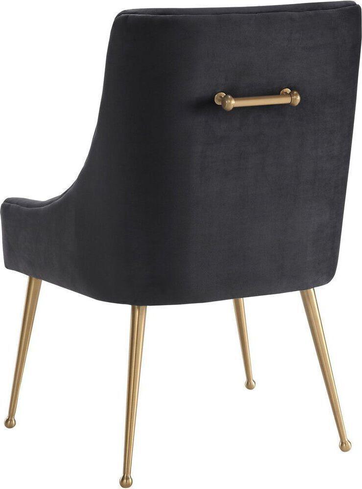 Tov Furniture Dining Chairs - Beatrix Velvet Side Chair Gray & Gold