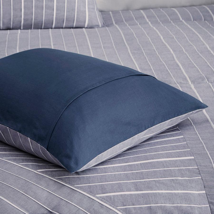 Shop Bergen Modern 5 Piece Cotton Rich Duvet Cover Set Chambray Full/Queen  Chambray Indigo, Duvet & Duvet Sets