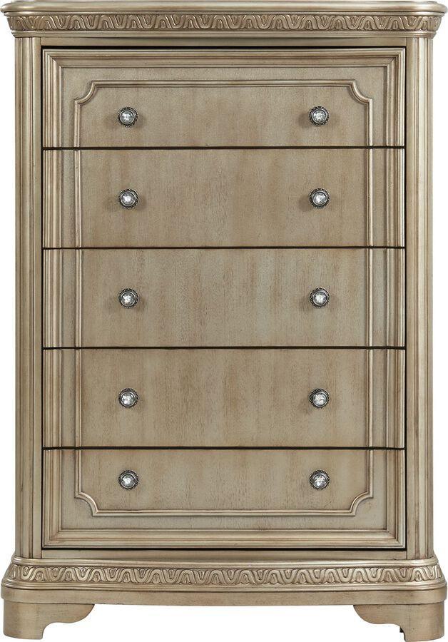 Elements Chest of Drawers - Berlin 5-Drawer Chest in Bronze