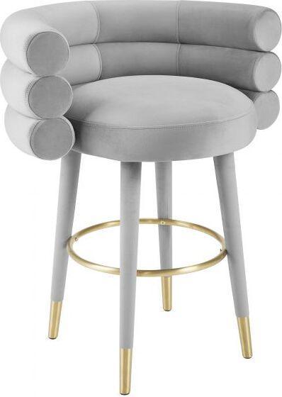 Tov Furniture Barstools - Betty Grey Velvet Counter Stool