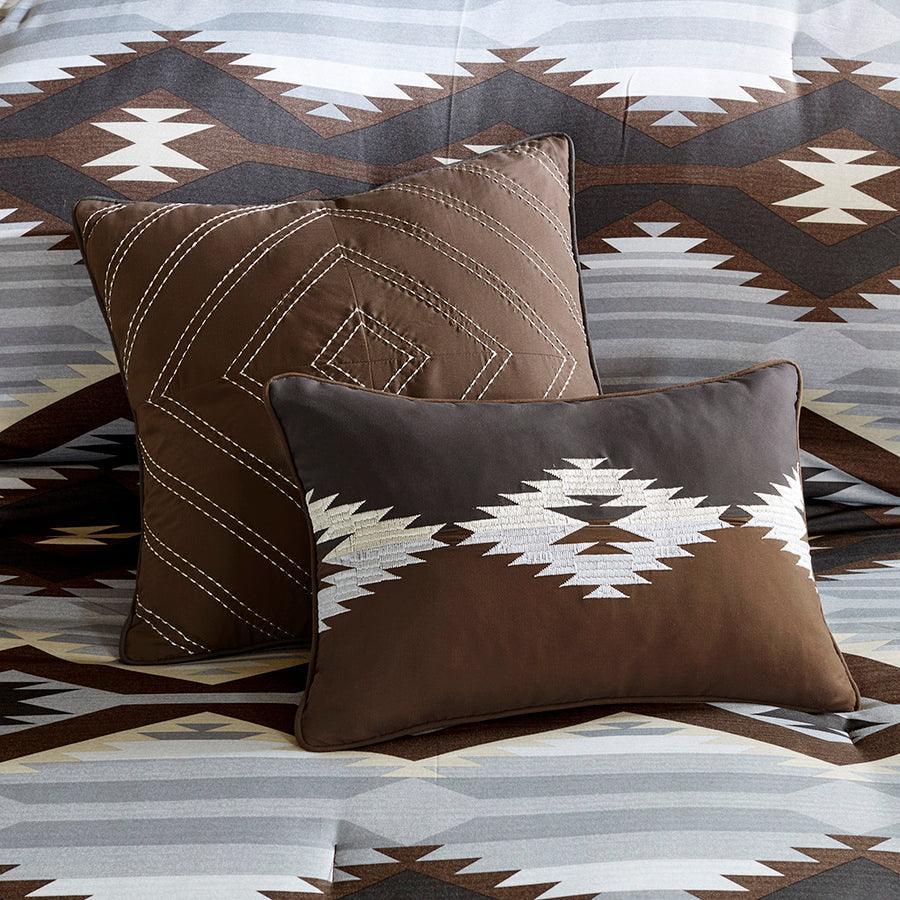 Shop Bitter Creek Lodge Cabin Oversized Comforter Set Gray & Brown, Comforters & Blankets