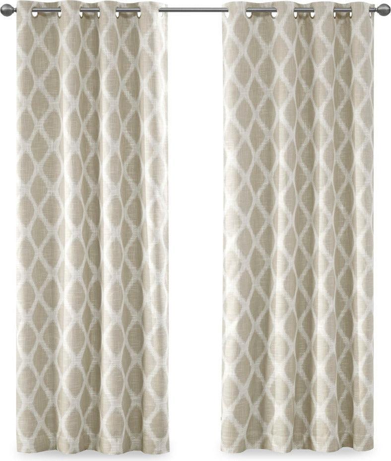 Olliix.com Curtains - Blakesly 95 H Printed Ikat Blackout Panel Taupe