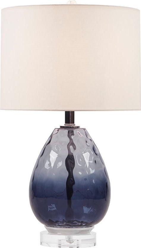 Olliix.com Table Lamps - Borel Transitional Table Lamp 14"W x 14"D x 24.25"H Dark Blue