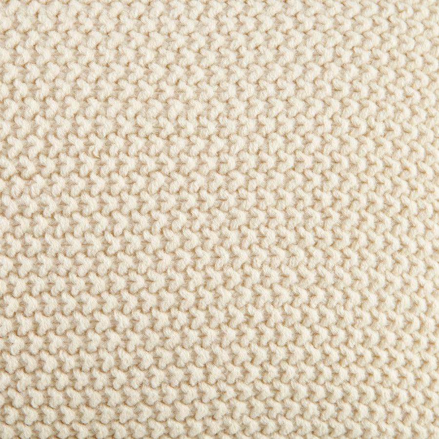 Olliix.com Pillows - Bree Casual Knit Square Pillow Cover 20x20" Ivory