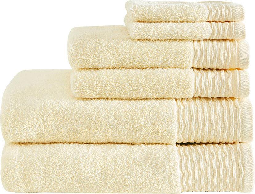 Fast Dry Zero-Twist 6-Piece Bath Towel Set, 2 Washcloths, 2 Hand