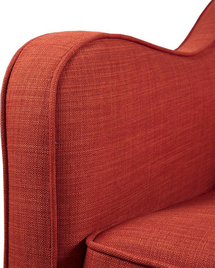 Olliix.com Accent Chairs - Brianne Slub Weave Wide Seat Swivel Arm Chair Orange