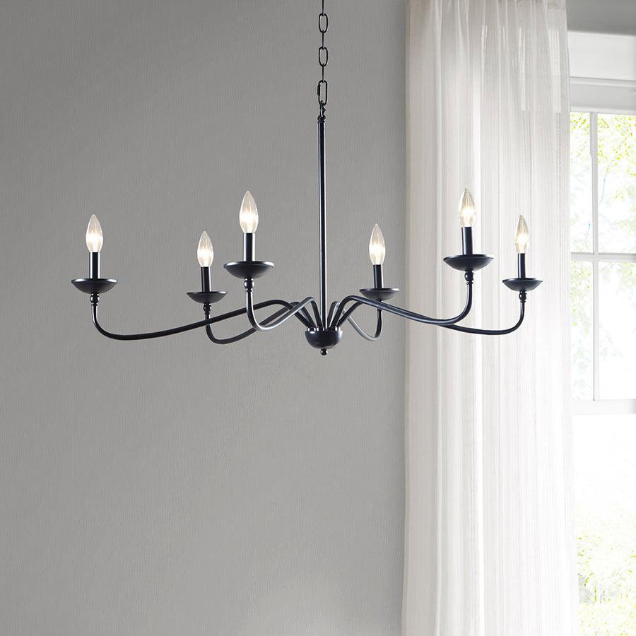 Olliix.com Ceiling Lights - Brighton 6-Light Farmhouse Chandelier Matte Black