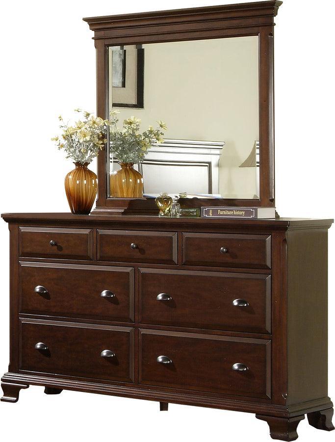 Elements Bedroom Sets - Brinley Cherry Dresser & Mirror Set Cherry