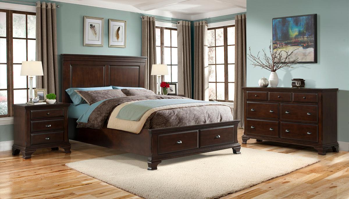 Elements Bedroom Sets - Brinley Cherry Dresser & Mirror Set Cherry