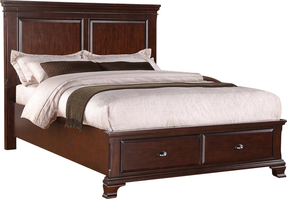 Elements Beds - Brinley Cherry Queen Storage Bed