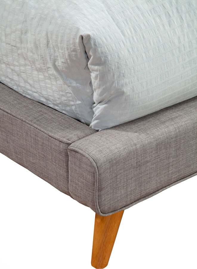 Alpine Furniture Beds - Britney Full Size Upholstered Platform Bed Dark Gray