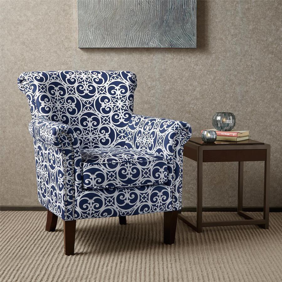 Olliix.com Accent Chairs - Brooke Tight Back Club Chair Navy