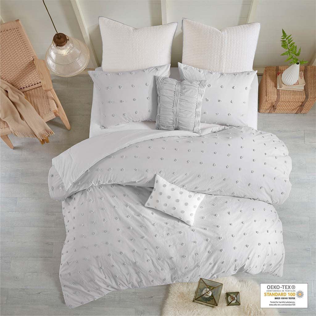 Olliix.com Comforters & Blankets - Brooklyn 7-Piece Full/Queen Comforter Set Gray