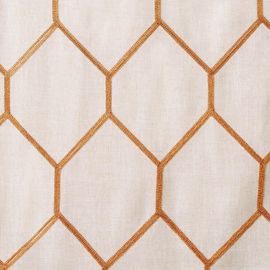 Olliix.com Curtains - Brooklyn 84" Metallic Geo Embroidered Window Panel Spice