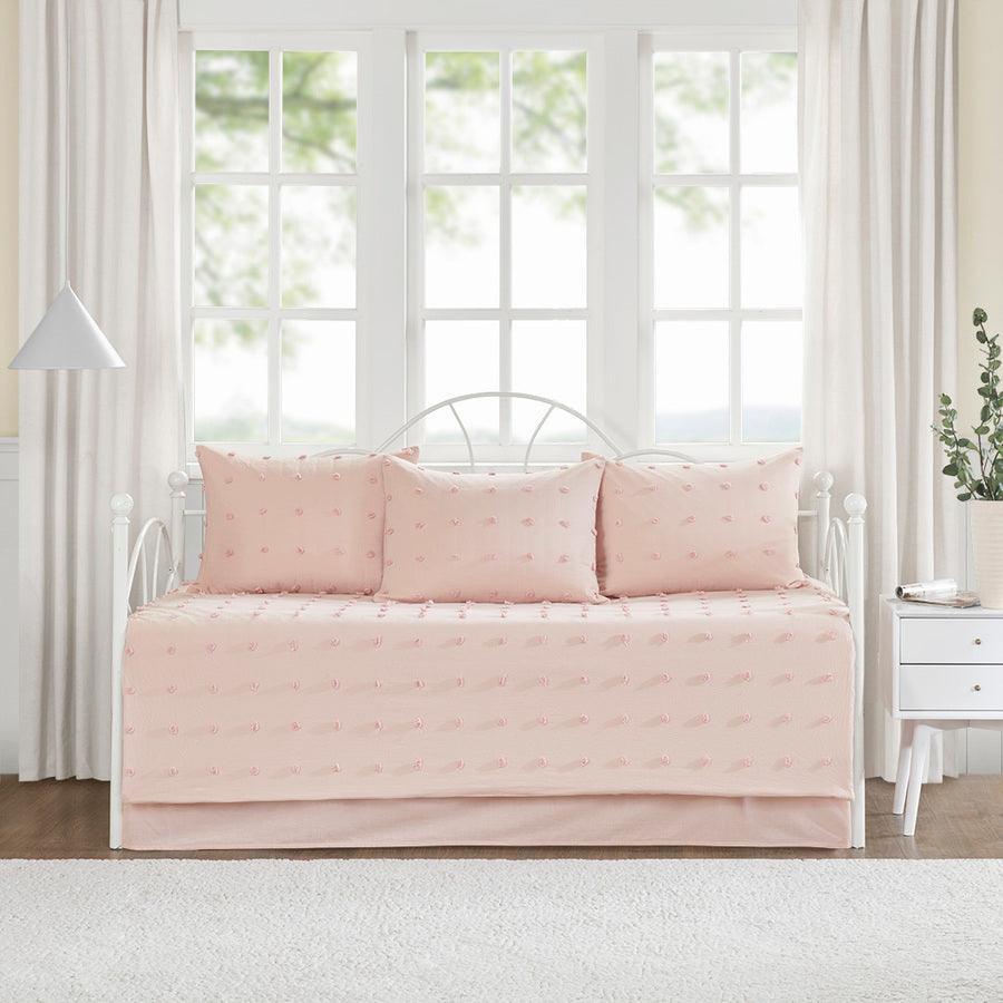 Olliix.com Comforters & Blankets - Brooklyn Cottage/Country Cotton Jacquard Daybed Set Pink