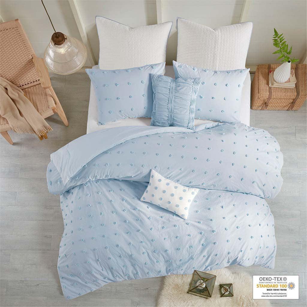 Olliix.com Comforters & Blankets - Brooklyn King/Cal King 7-Piece Comforter Set Blue