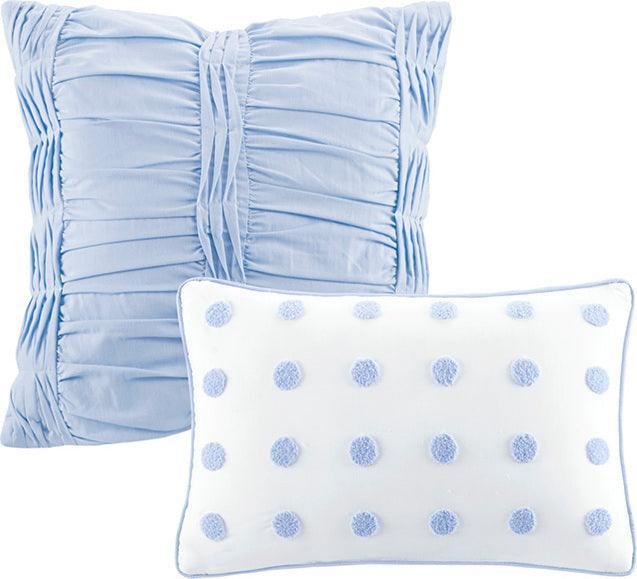 Olliix.com Comforters & Blankets - Brooklyn King/Cal King 7-Piece Comforter Set Blue