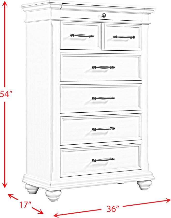 Elements Chest of Drawers - Brooks 6-Drawer Chest White