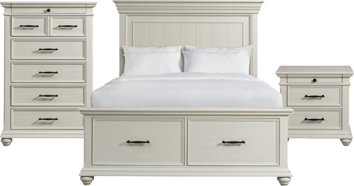 Elements Bedroom Sets - Brooks King Platform Storage 3Pc Bedroom Set