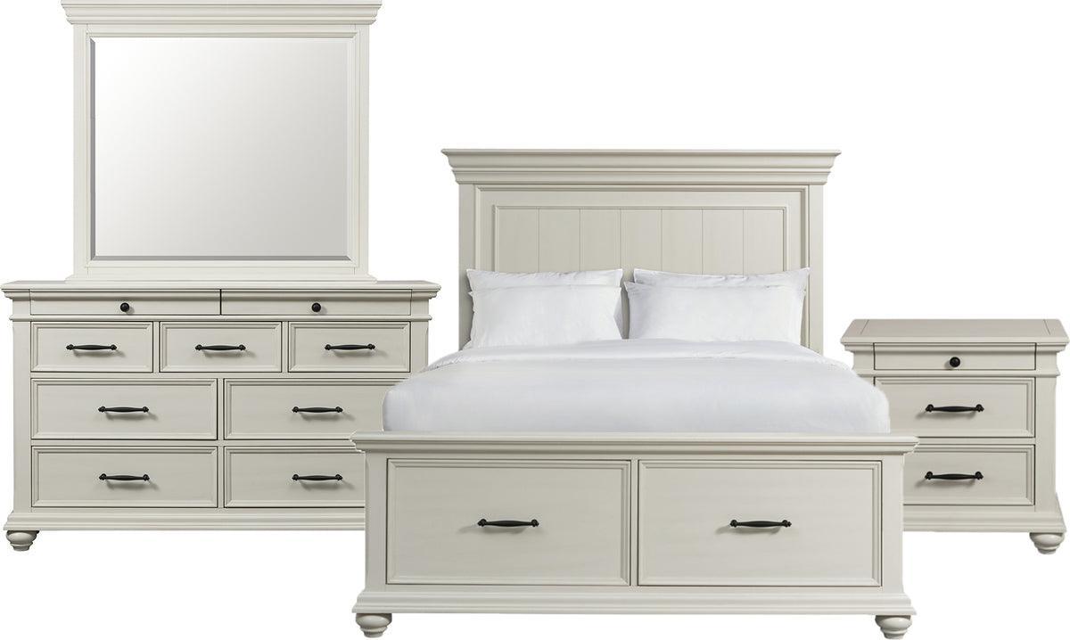 Elements Bedroom Sets - Brooks King Platform Storage 4Pc Bedroom Set