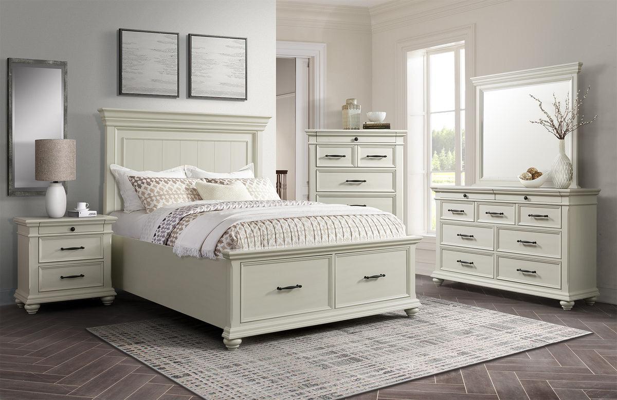 Elements Bedroom Sets - Brooks Queen Platform Storage 4Pc Bedroom Set