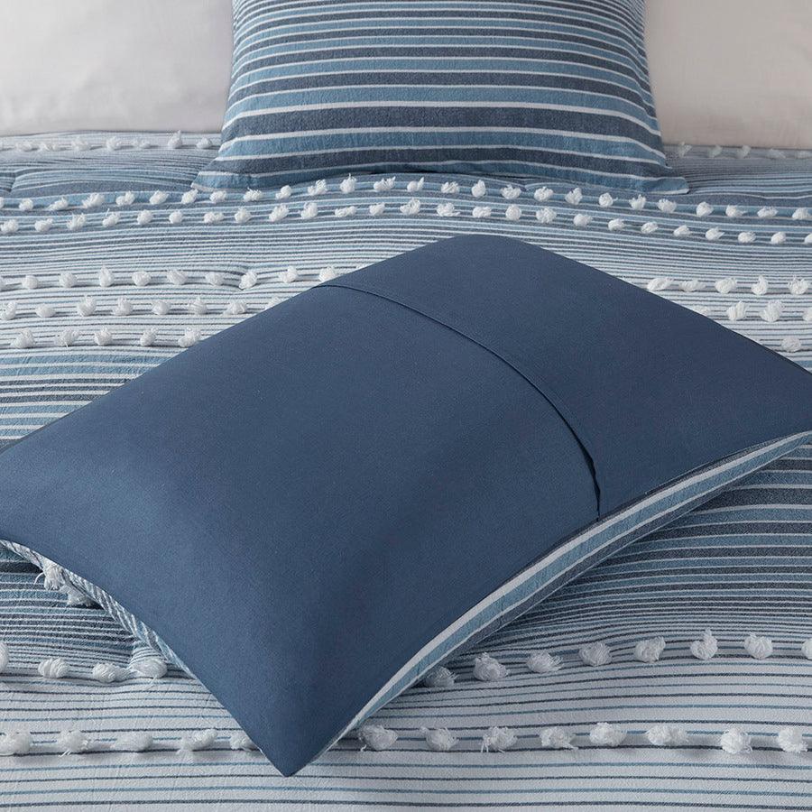 Calum Navy Blue Striped 4-5 pc Comforter Bed Set by Urban Habitat