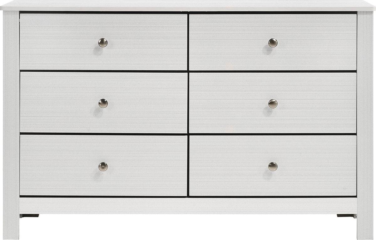 Camila 6-Drawer Dresser in White White