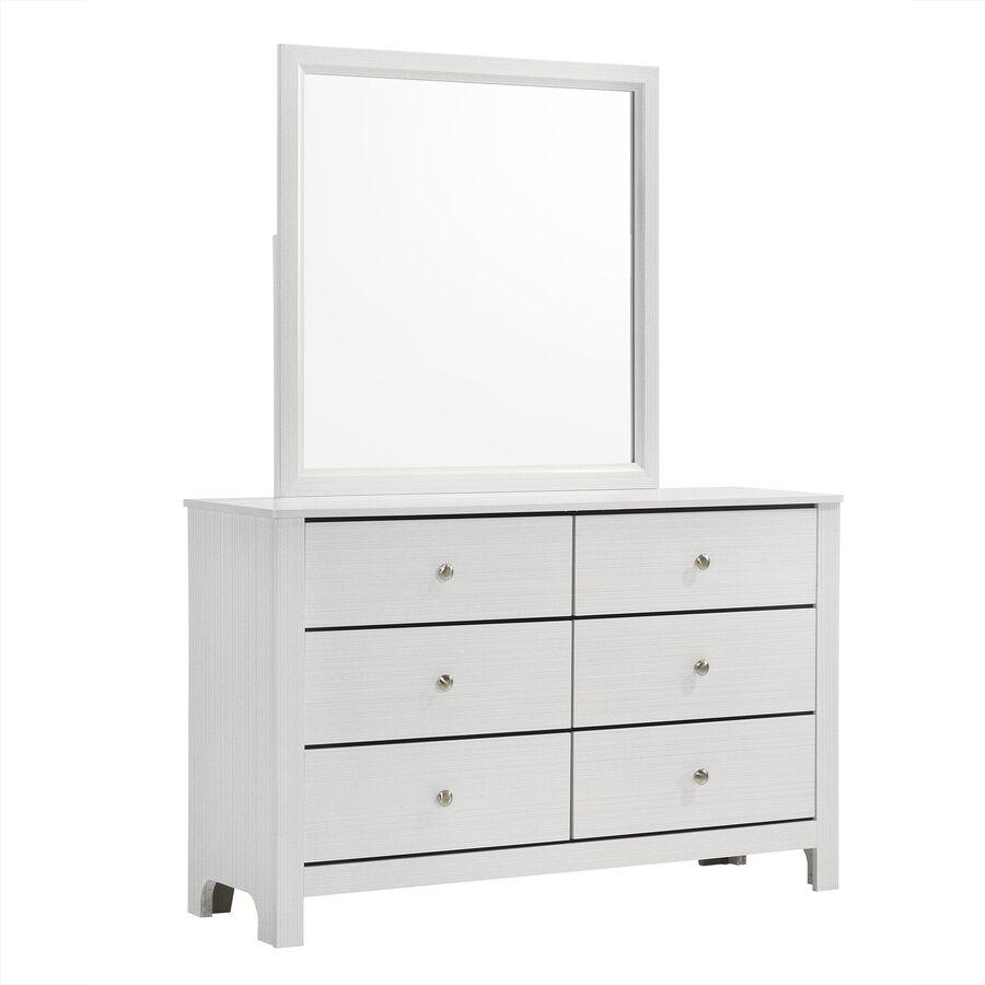 Camila Dresser & Mirror Set in White White