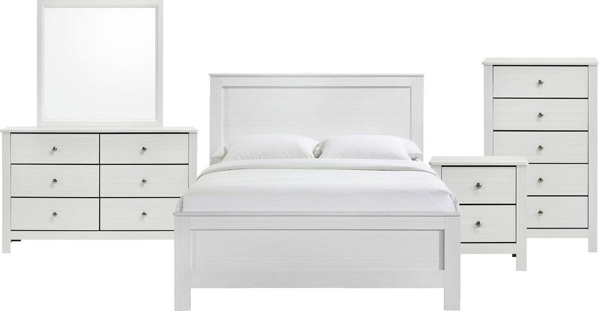 Camila Youth Full 5PC Bedroom Set in White White