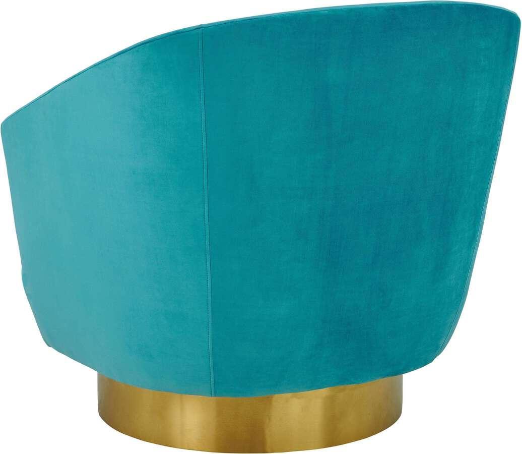 Tov Furniture Accent Chairs - Canyon Blue Velvet Swivel Chair