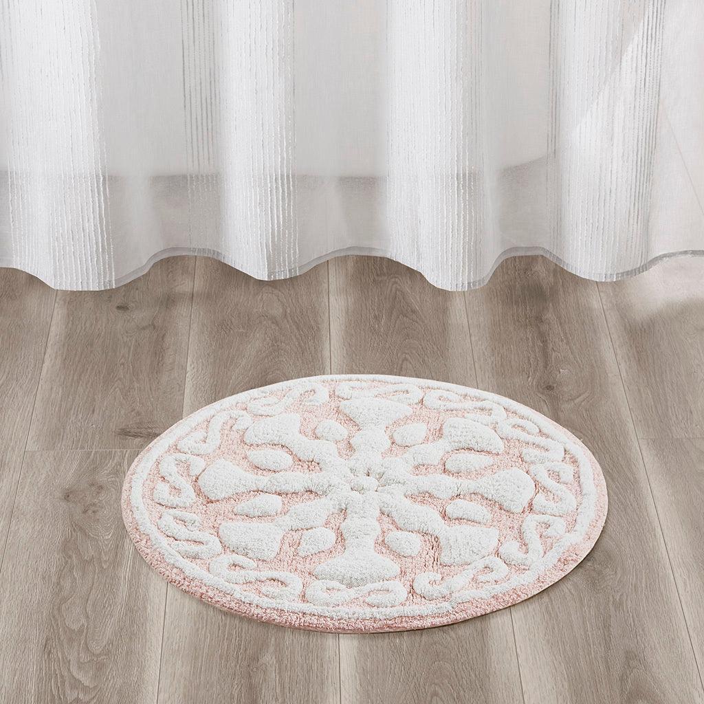 Olliix.com Bath Rugs - Casablanca 25" Round Bath Rug Pink