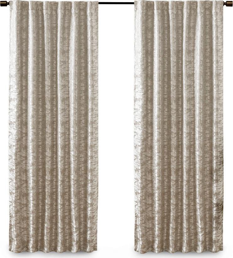 Olliix.com Curtains - Cassius 84 H Marble Jacquard Total Blackout Rod Pocket/Back Tab Curtain Panel Gray