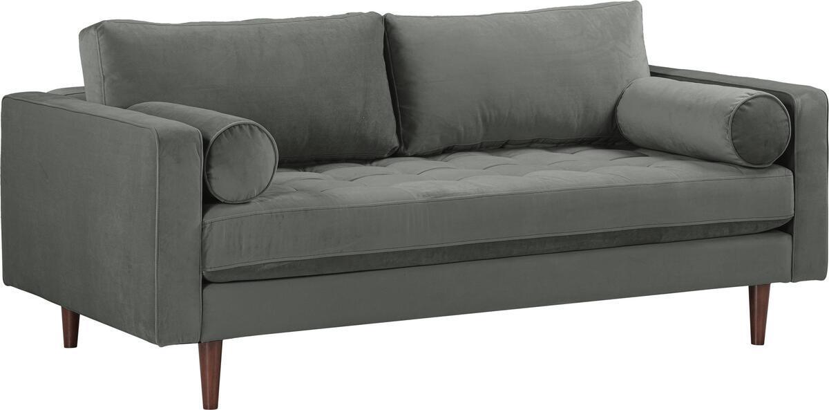 Tov Furniture Loveseats - Cave Ash Gray Velvet Loveseat