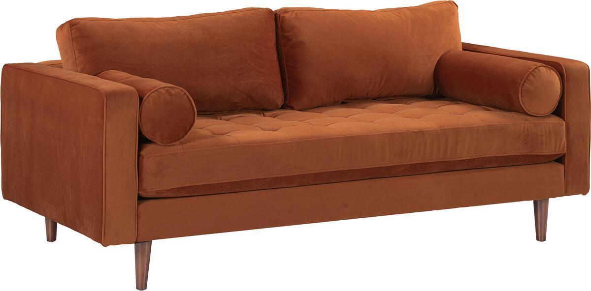 Tov Furniture Loveseats - Cave Burnt Sienna Velvet Loveseat