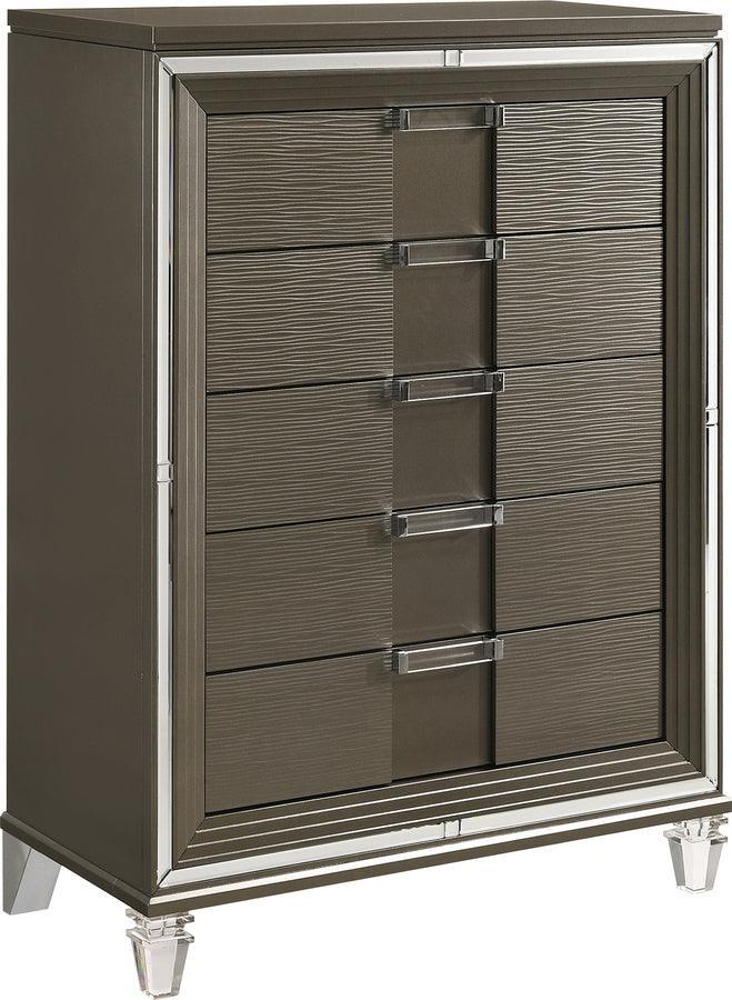 Elements Chest of Drawers - Charlotte 5-Drawer Flip-Top Chest Copper