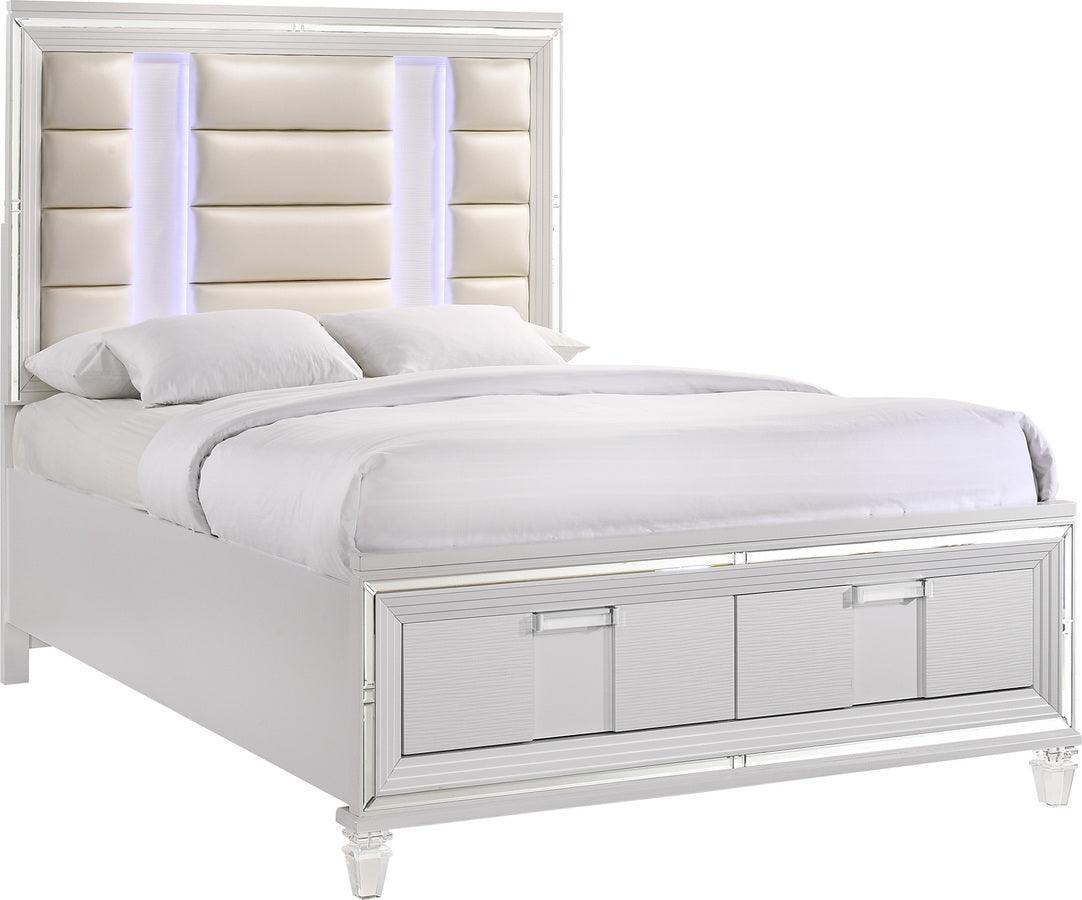 Elements Bedroom Sets - Charlotte Queen Storage 5 Piece Bedroom Set in White