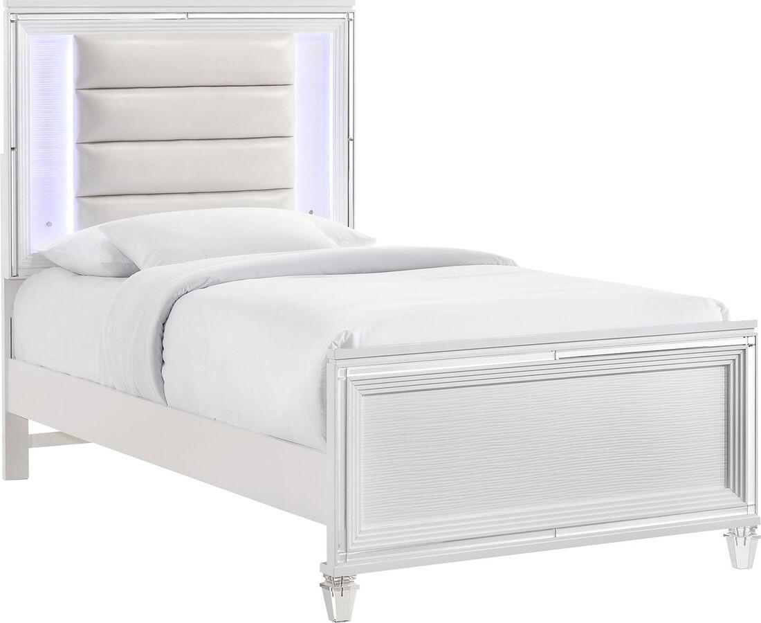 Elements Bedroom Sets - Charlotte Youth Twin Platform 5PC Bedroom Set in White White