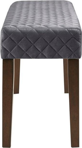 Olliix.com Benches - Cheshire Quilted Upholstered Accent Bench Gray