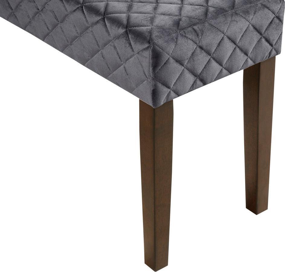 Olliix.com Benches - Cheshire Quilted Upholstered Accent Bench Gray