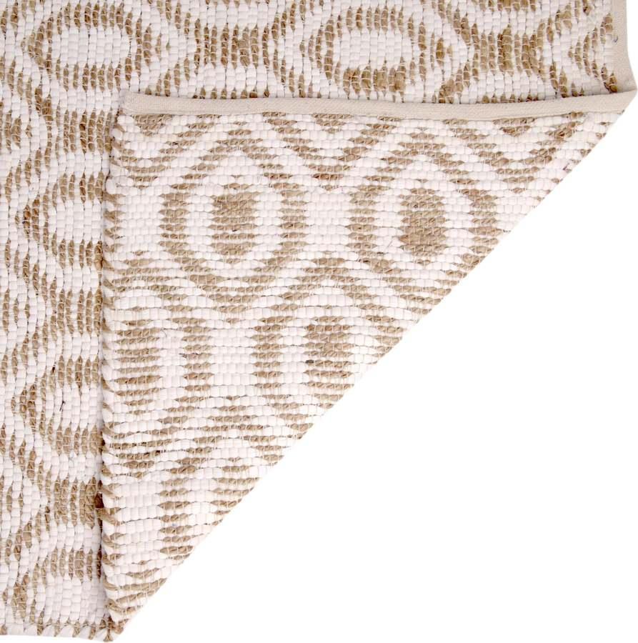 Unique Loom Indoor Rugs - Chindi Jute Contemporary 9x12 Rectangular Rug White/Natural