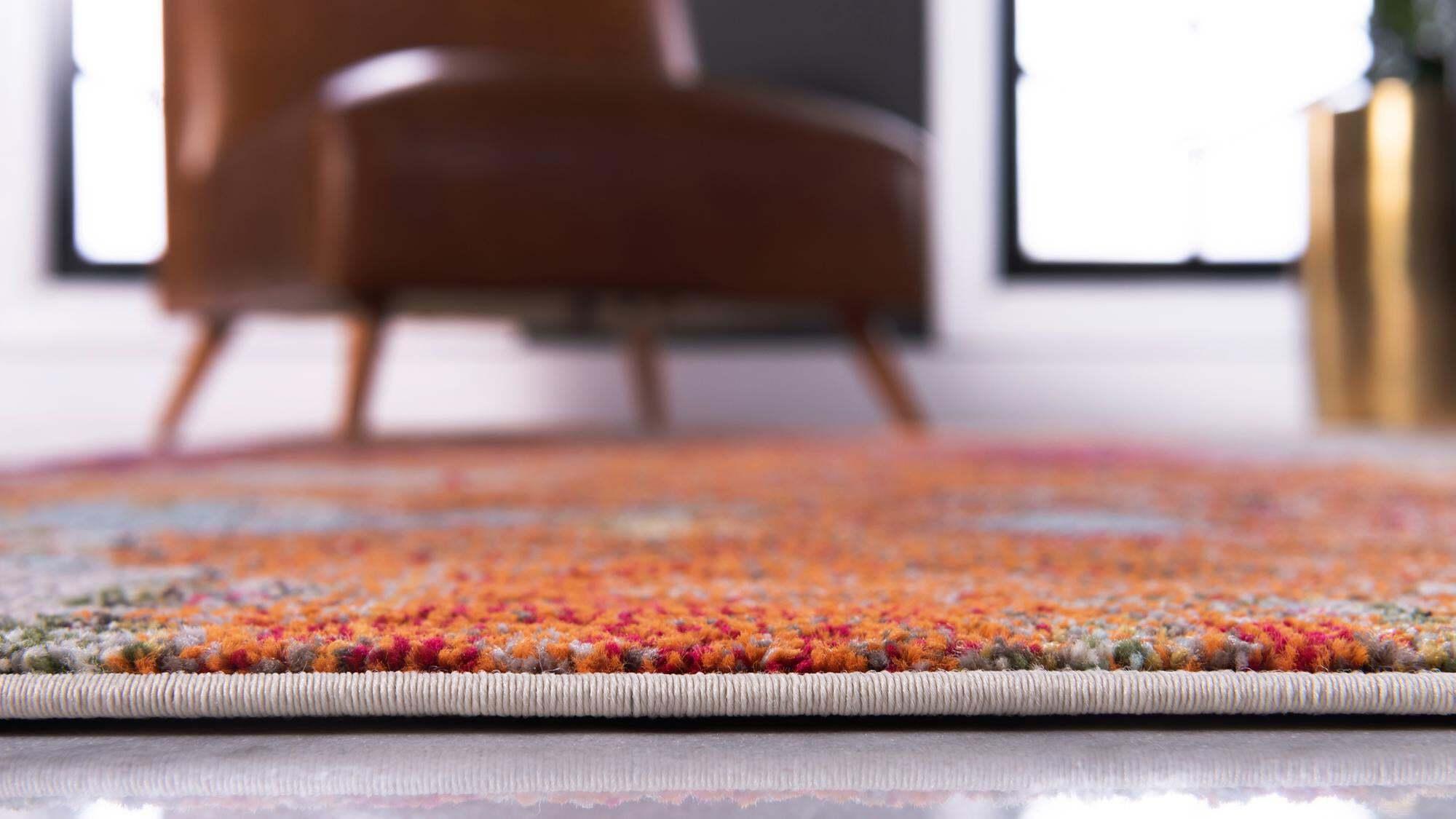 Unique Loom Indoor Rugs - Chromatic Abstract Rectangular 9x12 Rug Multi & Beige