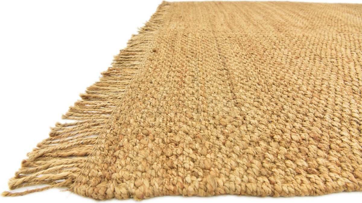 Unique Loom Indoor Rugs - Chunky Jute Beach/Nautical 8x10 Rectangular Rug Tan