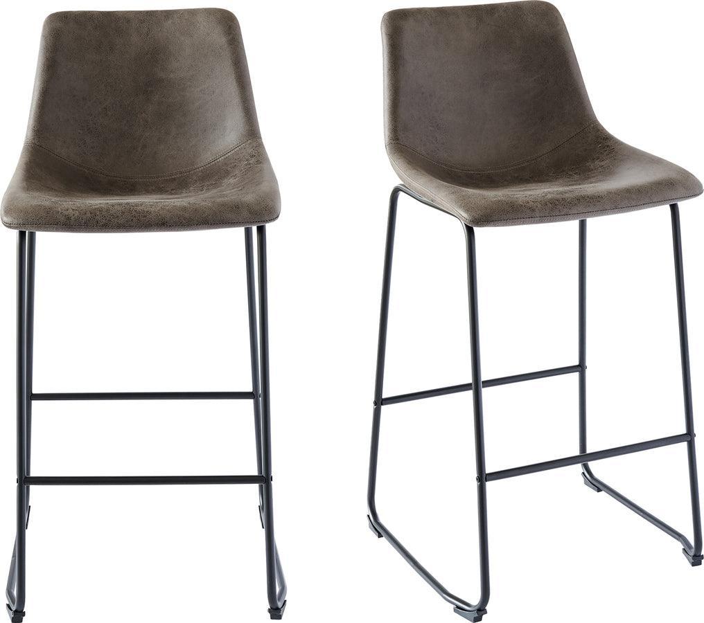 Elements Barstools - Collins Metal Bar Stool Set Gray