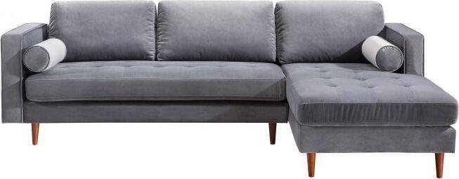 Tov Furniture Sectional Sofas - Como Grey Velvet Sectional RAF