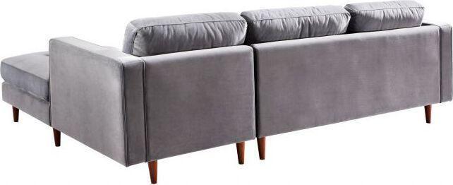 Tov Furniture Sectional Sofas - Como Grey Velvet Sectional RAF