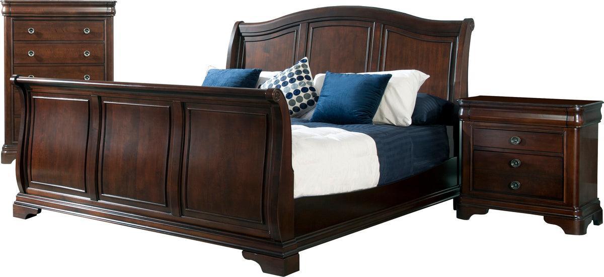 Elements Bedroom Sets - Conley Cherry Queen Sleigh 3PC Bedroom Set Cherry