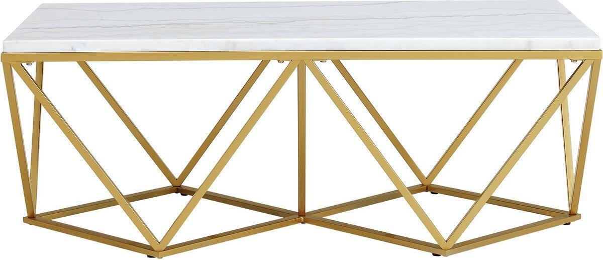 Elements Coffee Tables - Conner Coffee Table Marbe & Gold