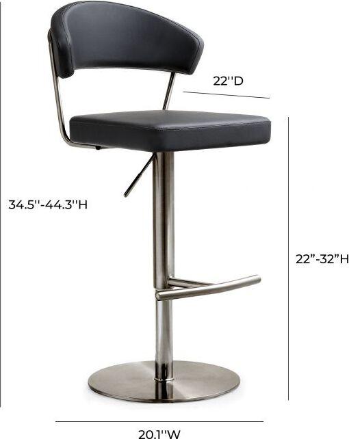 Tov Furniture Barstools - Cosmo Black on Black Steel Barstool