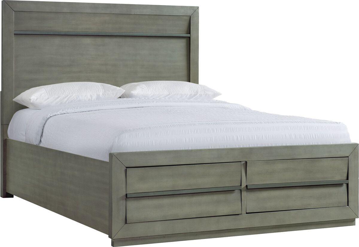 Elements Bedroom Sets - Cosmo Queen Storage 3Pc Bedroom Set In Grey