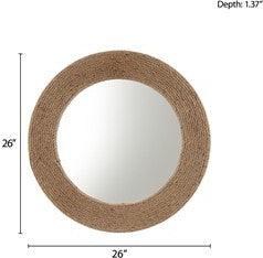 Olliix.com Mirrors - Cove Round Jute Mirror Natural